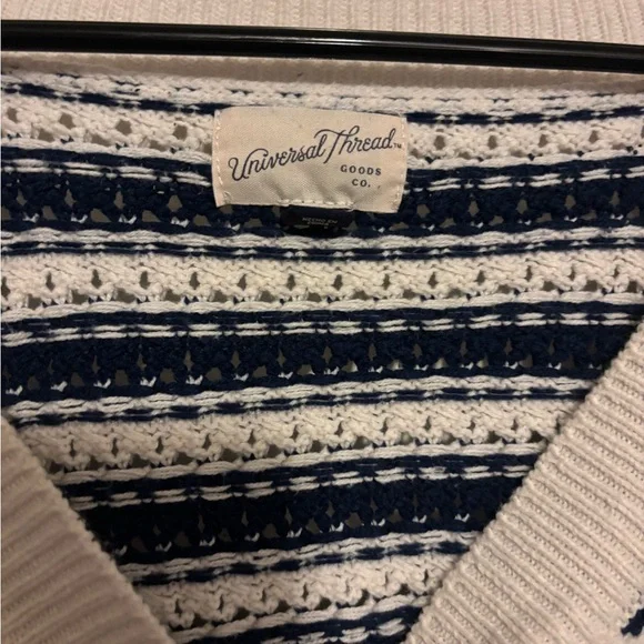 Universal Thread Navy and White Striped Cardigan - Picture 2 of 2